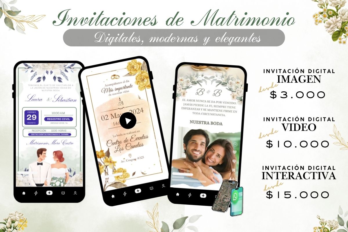 Invitaciones de Matrimonio Digitales